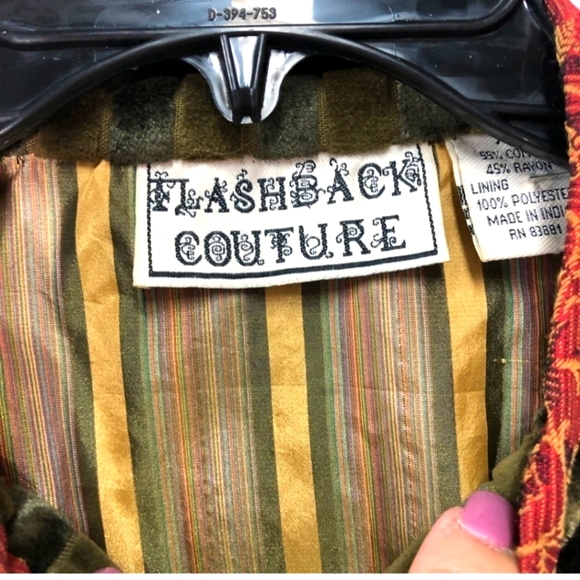 NWOT Lined Full-Zip Green Moss Velvet Embroidered Jacket - Picture 3 of 7